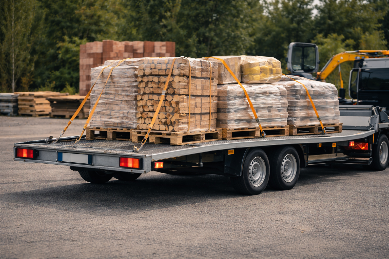 Raklapos rakomány nyitott szállítása